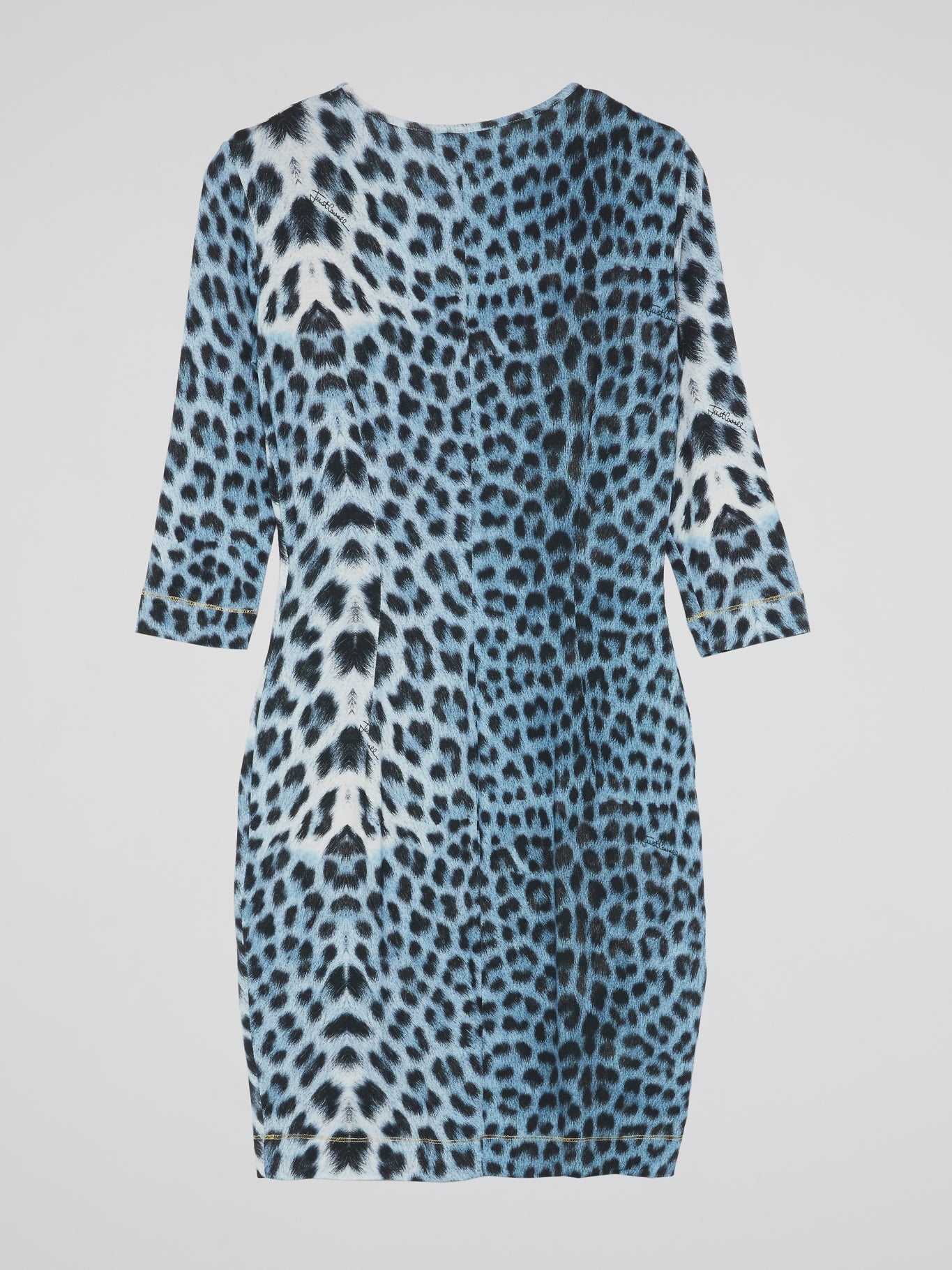 Blue Leopard Print Scoop Neck Dress – Maison-B-More Global Store