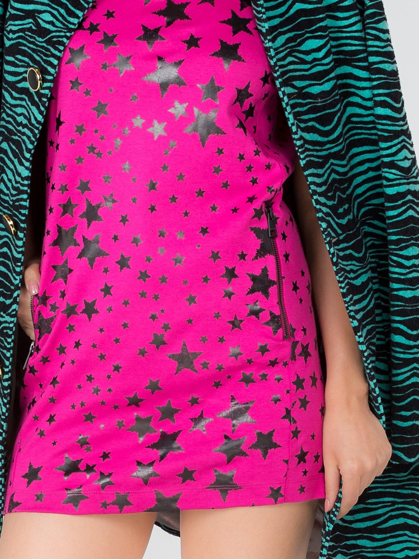 Pink Star Print Mini Dress