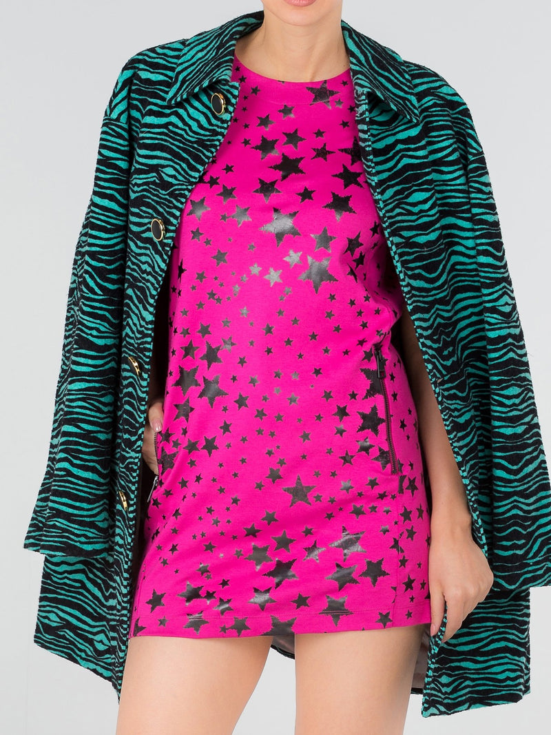 Pink Star Print Mini Dress