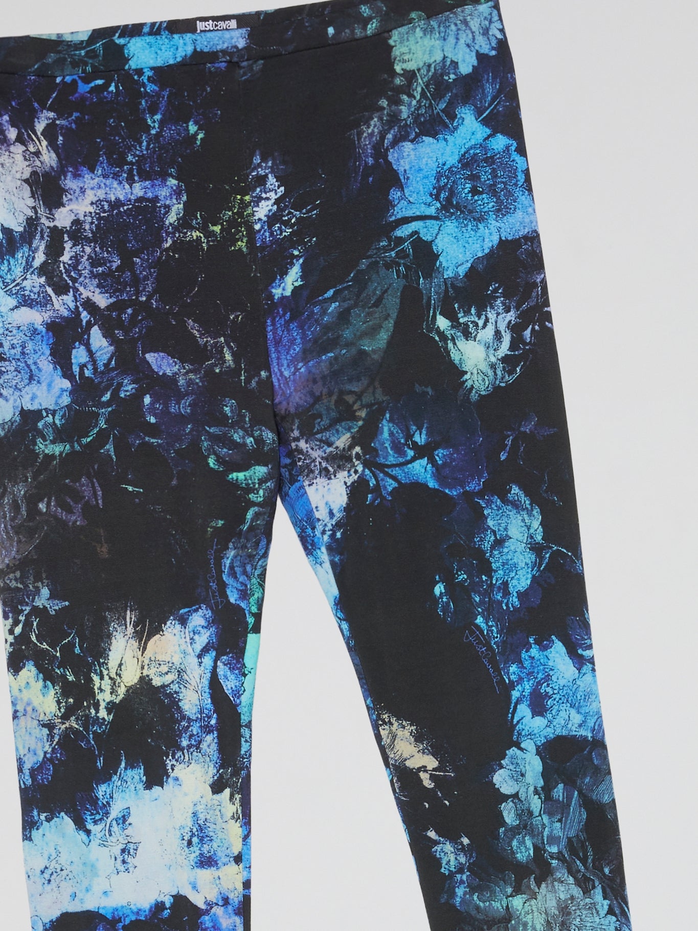 Blue Floral Print Leggings