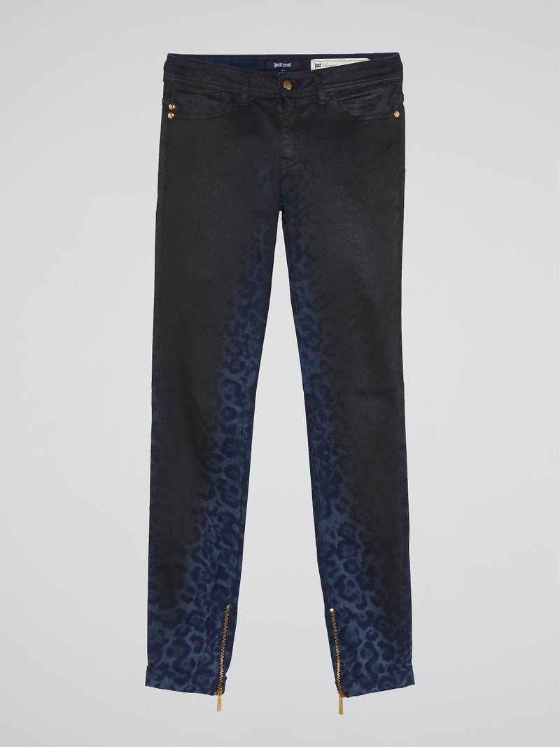 Gradient Leopard Print Jeans