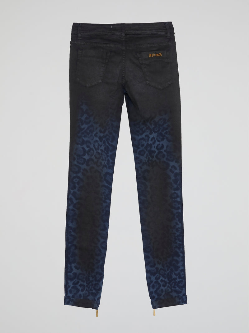 Gradient Leopard Print Jeans