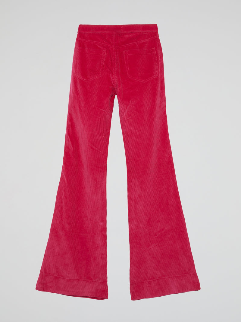 Pink Corduroy Flared Pants