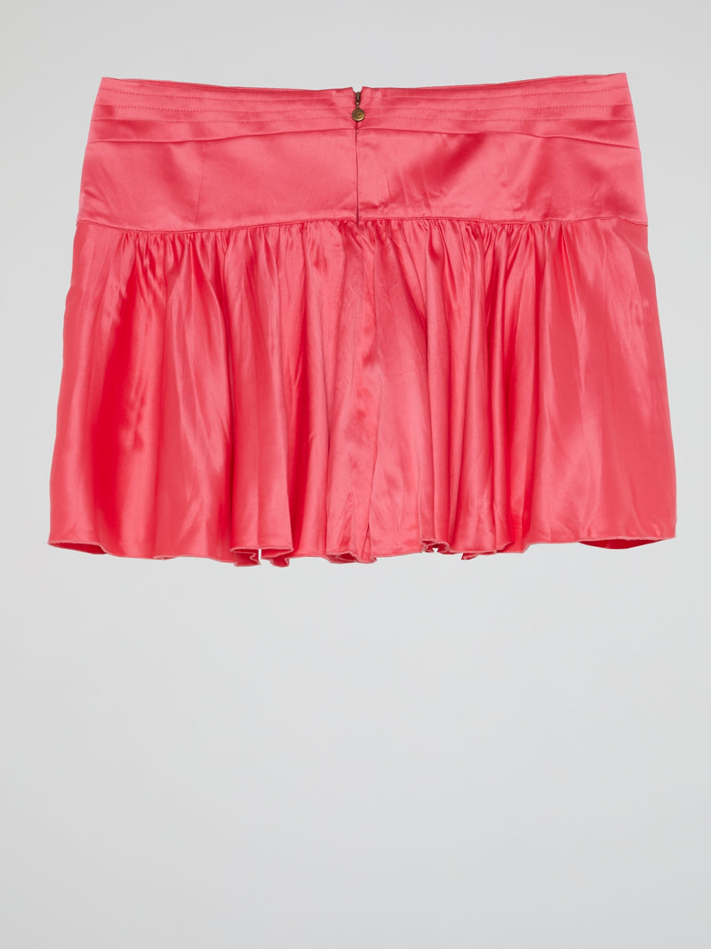 Pink Flared Mini Skirt