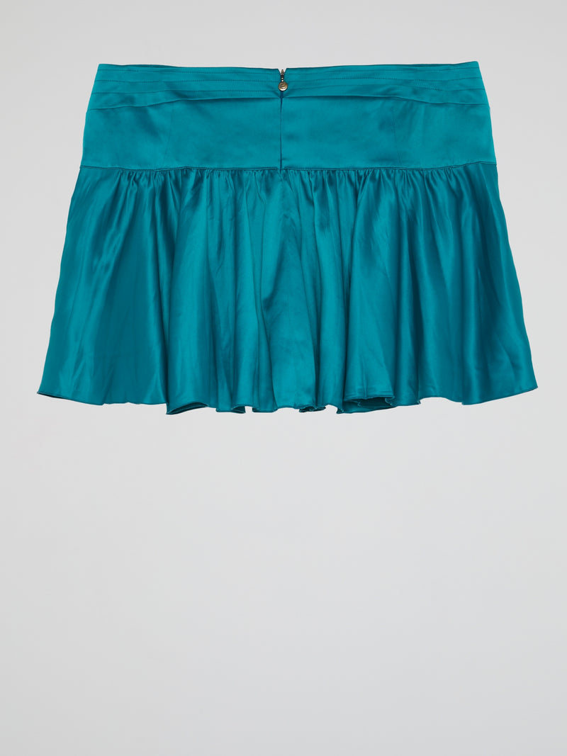 Blue Flared Mini Skirt