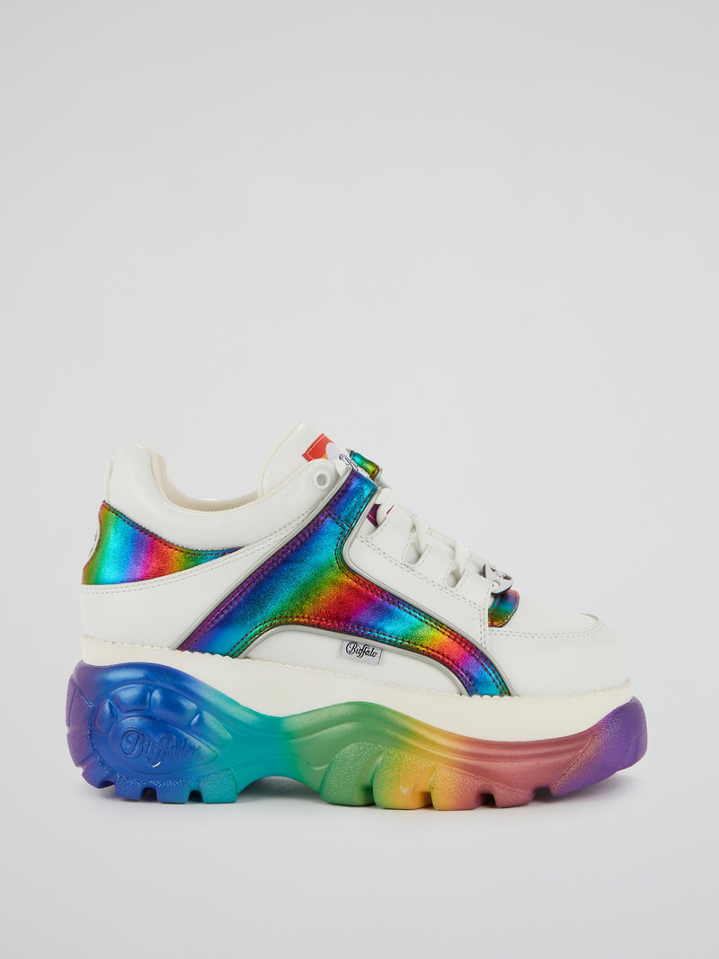 Rainbow Print Platform Sneakers
