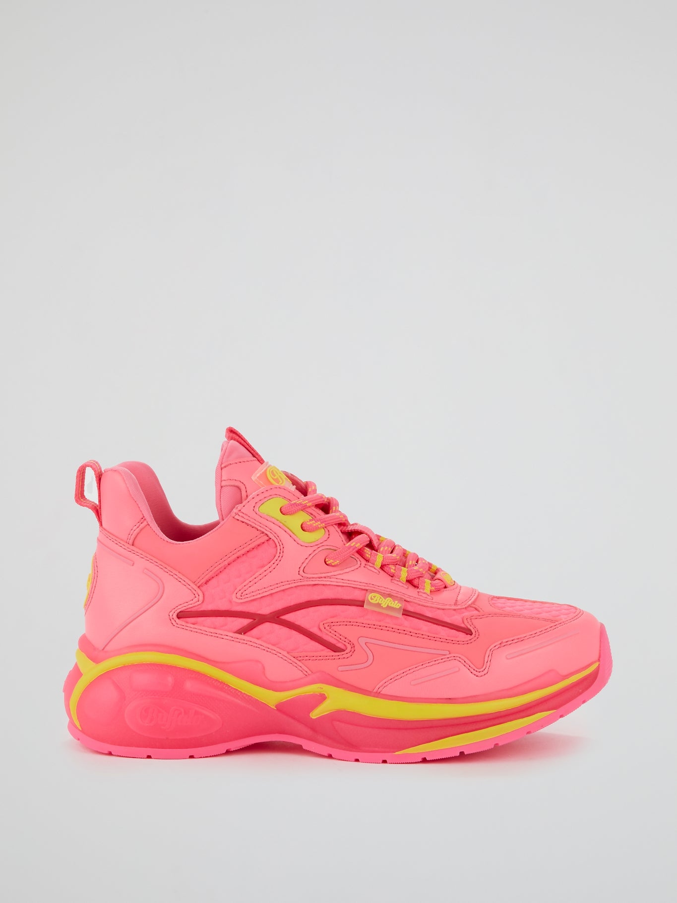 Neon Pink Lace Up Sneakers