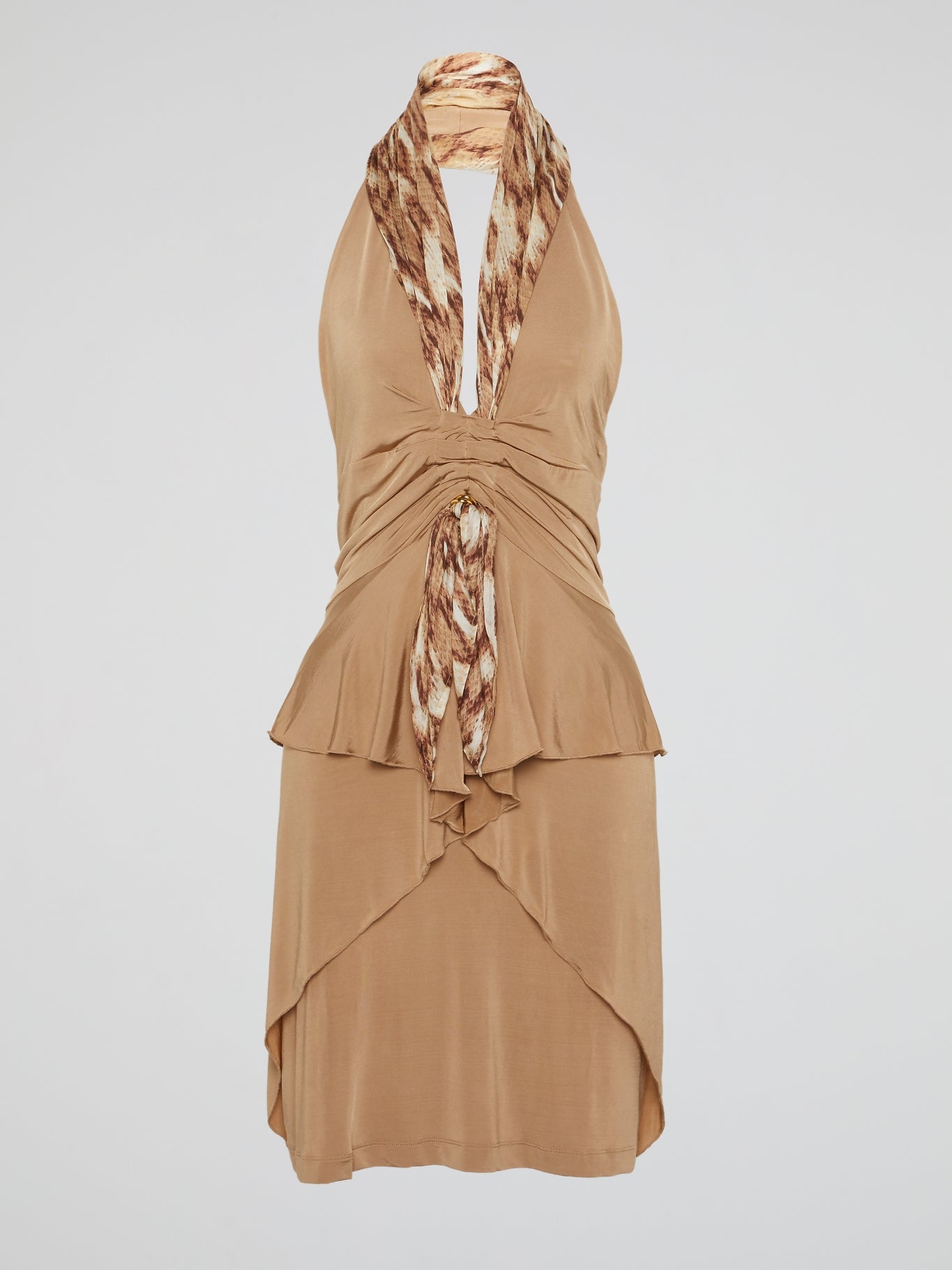 Brown Halter Neck Dress