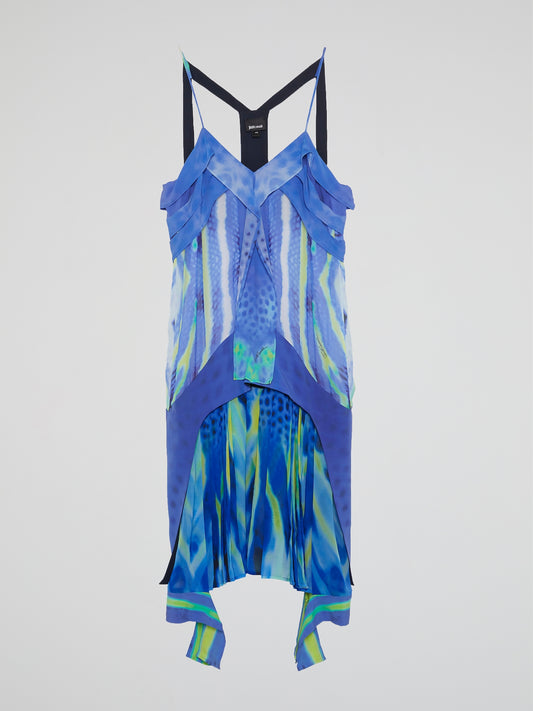 Blue Overlay Flounce Dress