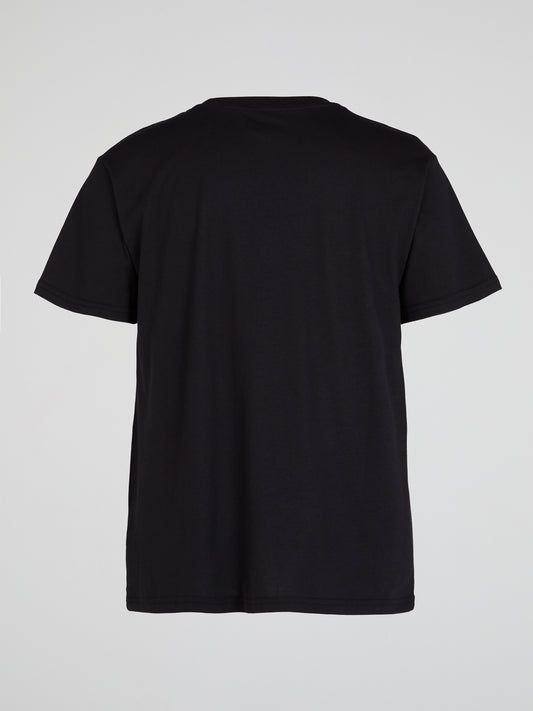 Black Logo Print Crewneck T-Shirt