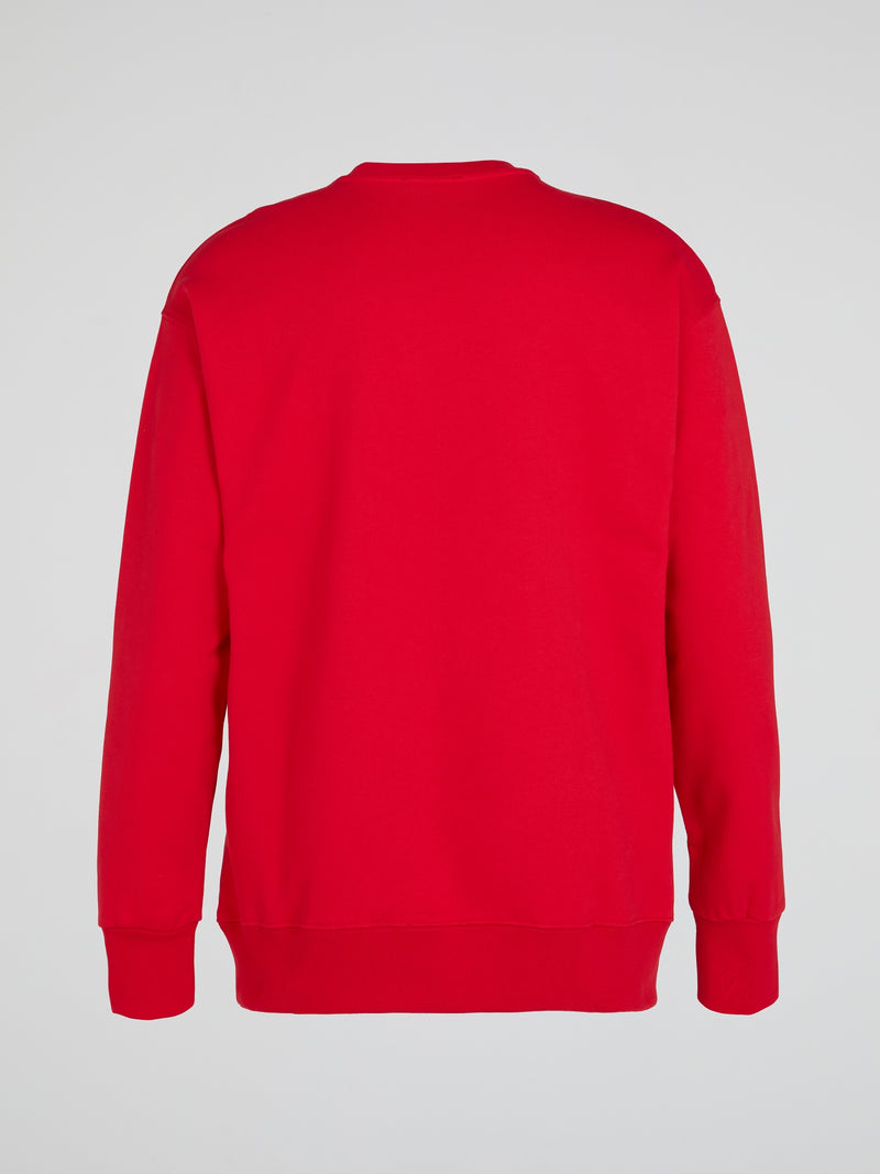 Red Logo Cotton Sweatshirt
