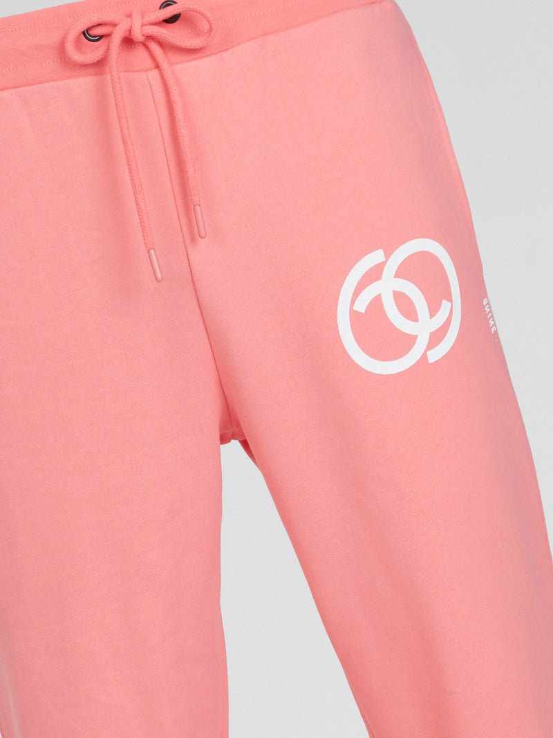 Pink Logo Cuffed Track Pants