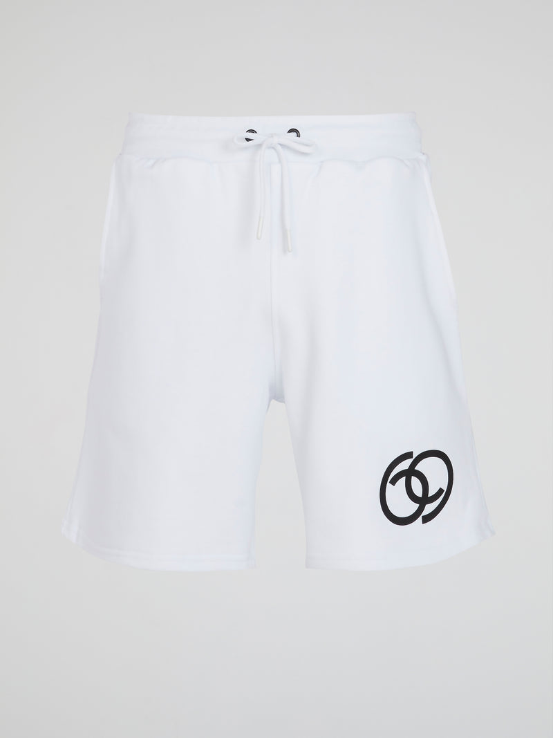 White Logo Active Shorts