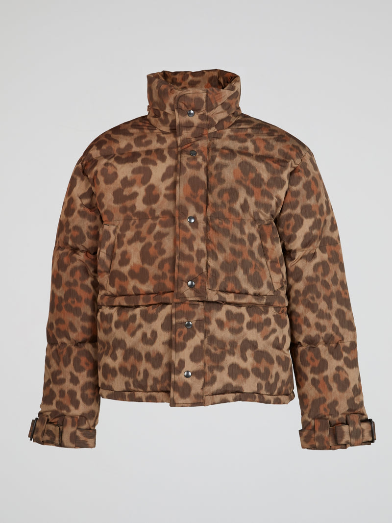 Leopard Print Puffer Jacket