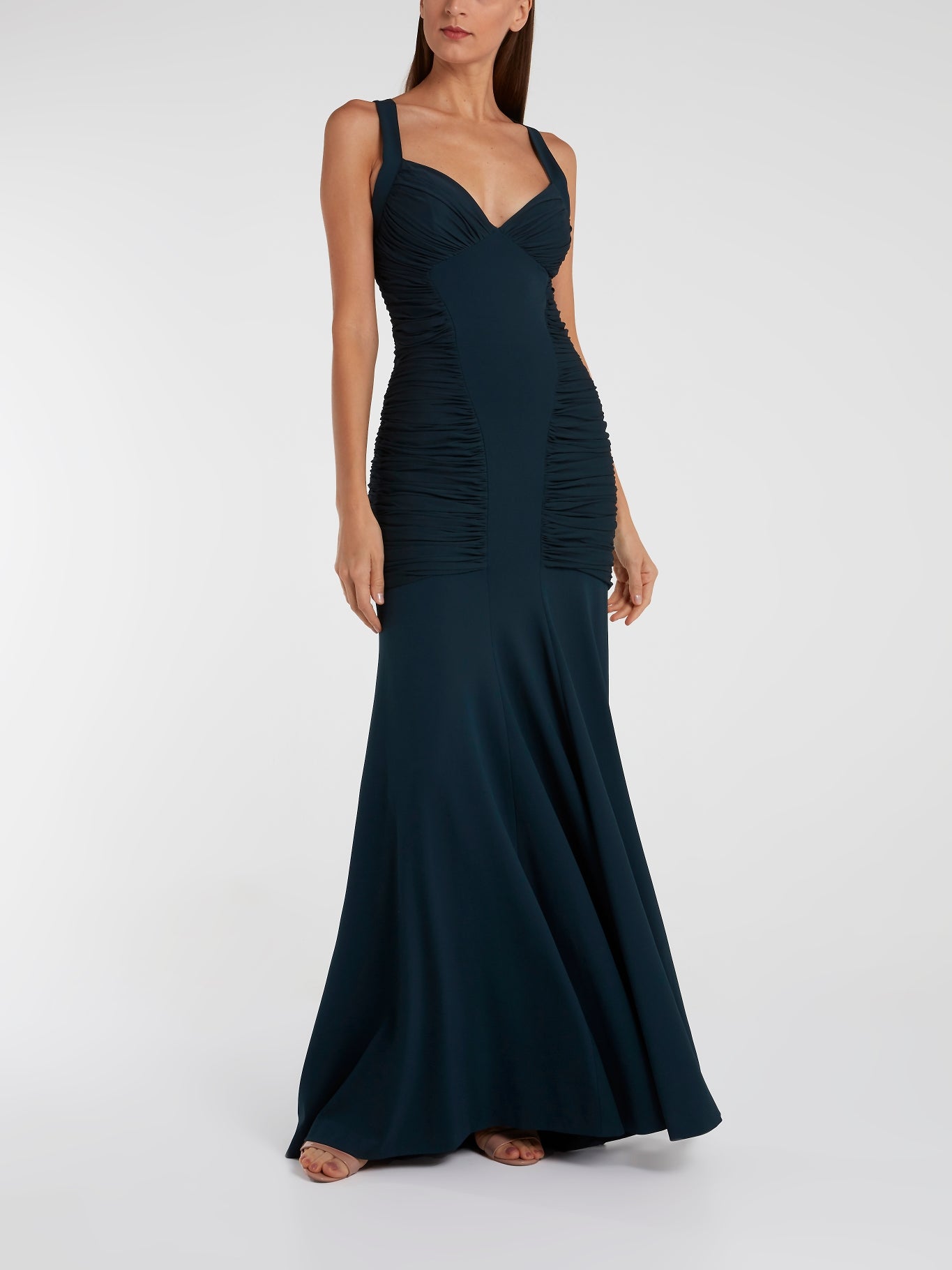 maxi dress with tail Peacock Tail Print Short Sleeve Maxi Dress
