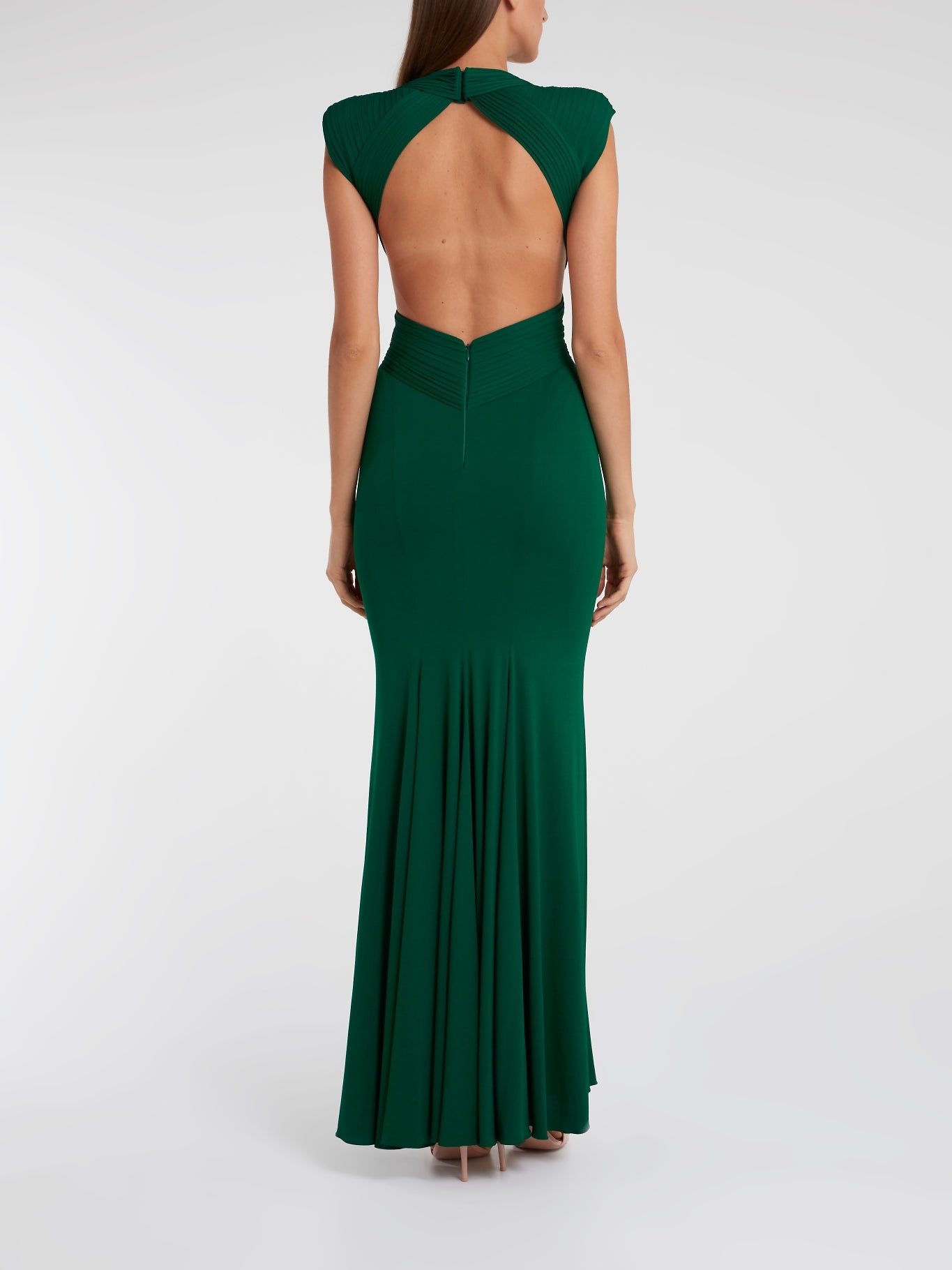 Emerald Pleat Detailed Maxi Dress
