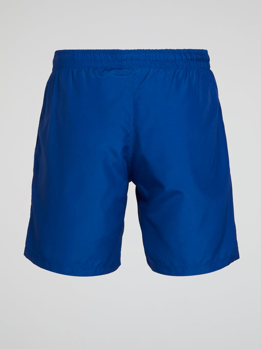 Blue Flame Print Swim Shorts