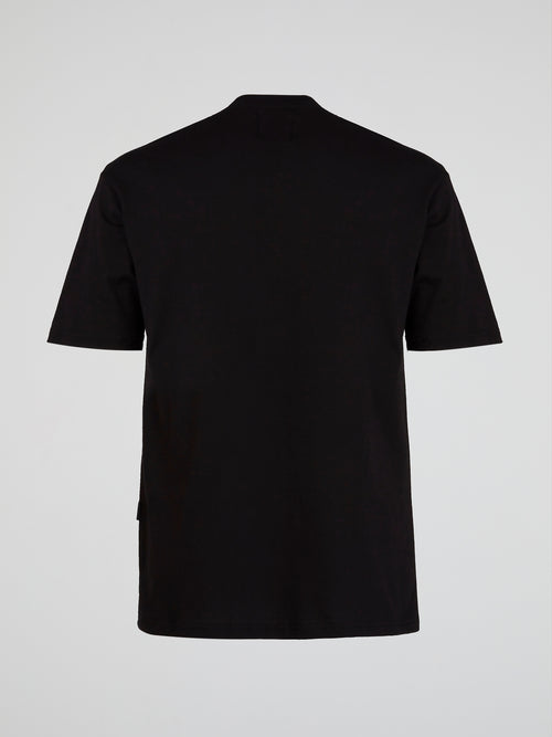 Black Glitter Print T-Shirt