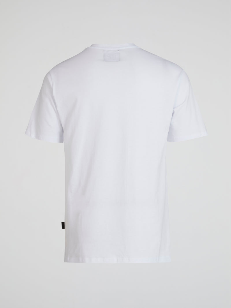 White Graphic Print Crewneck T-Shirt