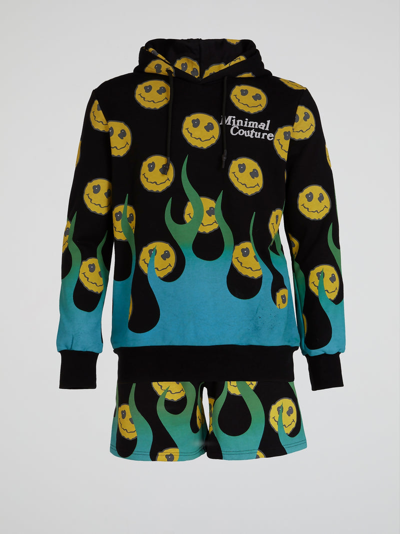 Smiley All Over Print Hoodie