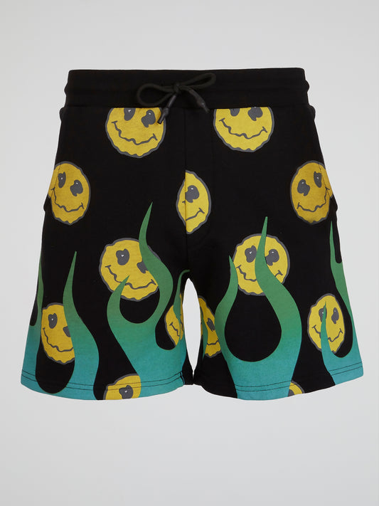 Smiley All Over Print Bermuda Shorts