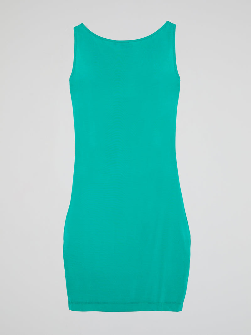 Turquoise Cowl Neck Dress