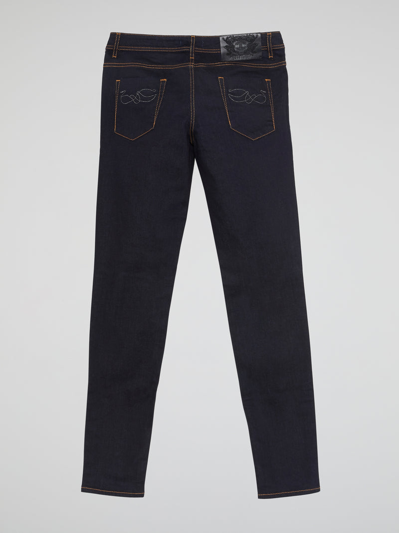 Navy Contrast Stitch Jeans
