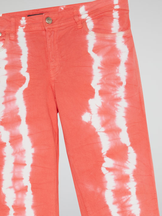 Coral Acid Wash Jeans