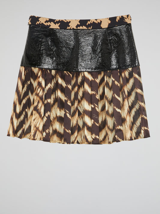 Pleat Front Printed Skirt
