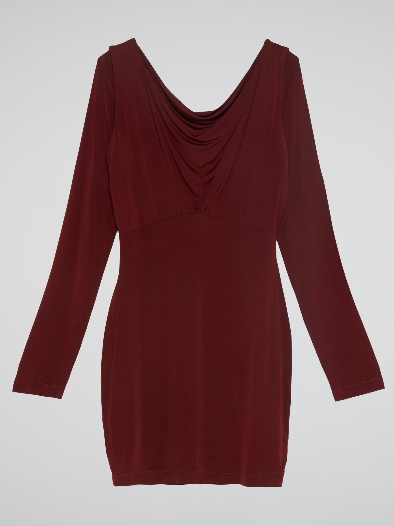 Burgundy Cowl Neck Dress