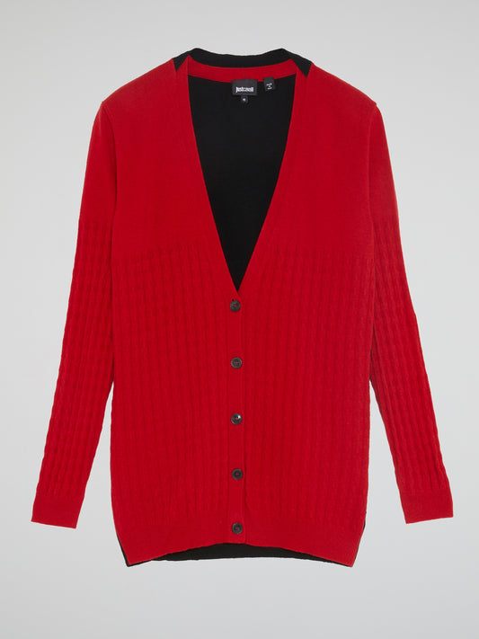 Two-Tone Textured Cardigan