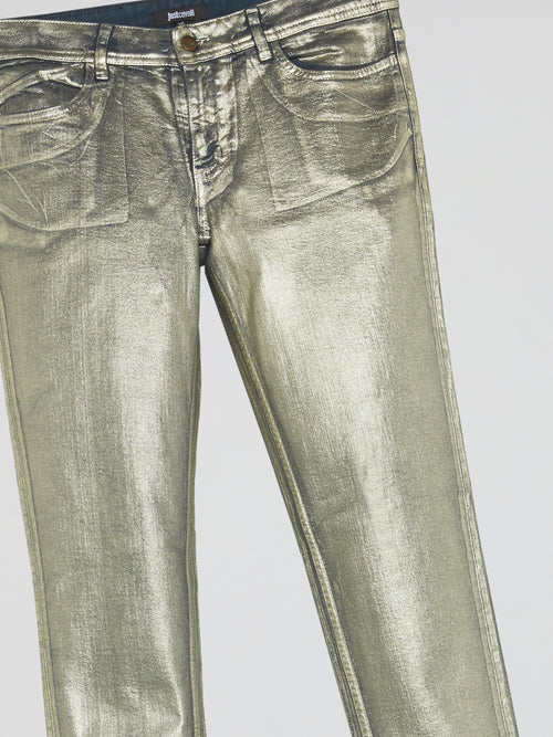 Metallic Slim Fit Jeans