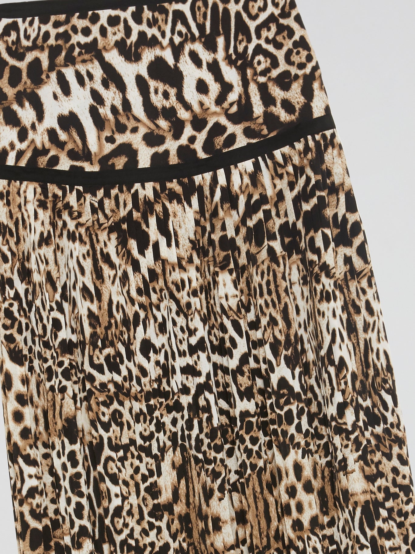 Leopard Print Pleated Maxi Skirt