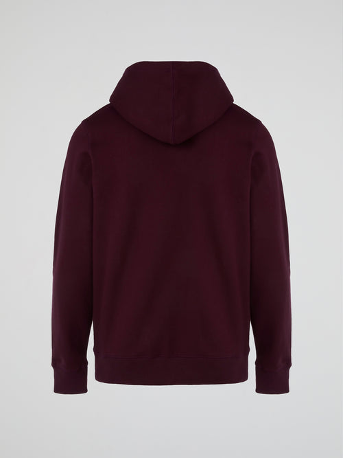 Burgundy Collegiate Printed Hoodie