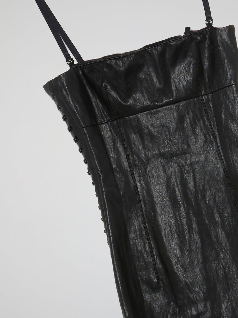 Black Rear Zip Cami Dress