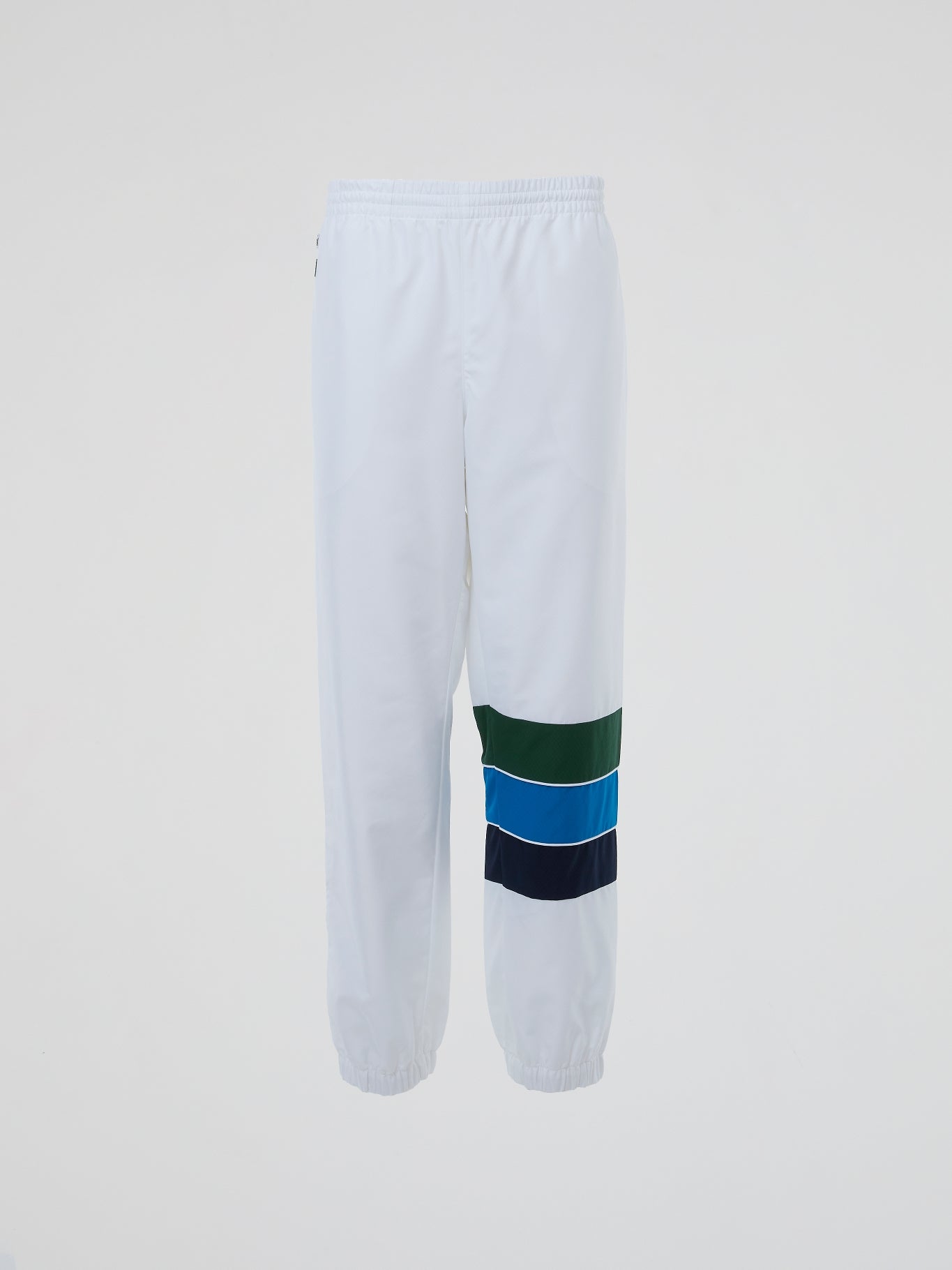 White Ribbed Waistband Track Trousers