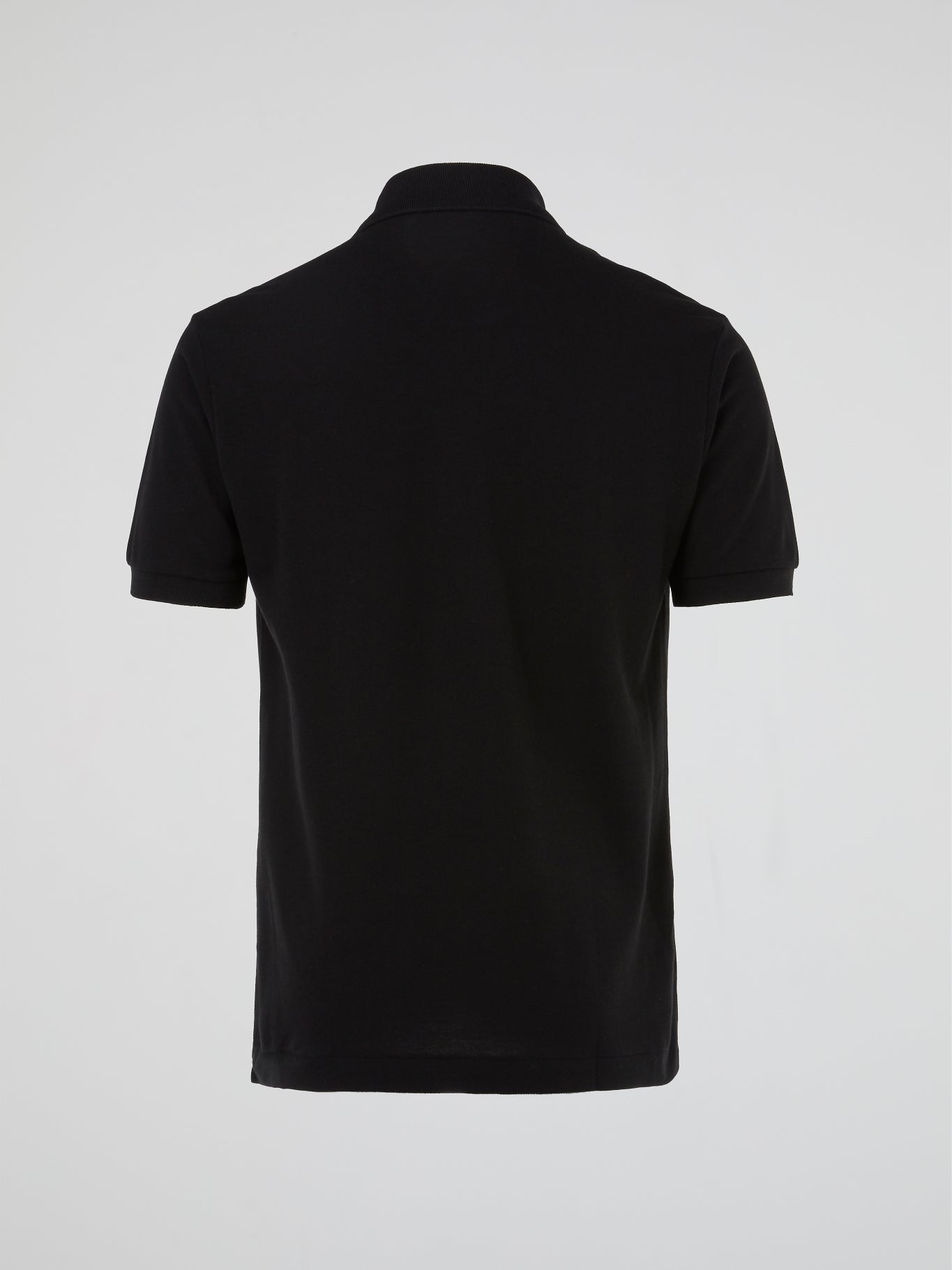 Black Ribbed Collar Polo Shirt