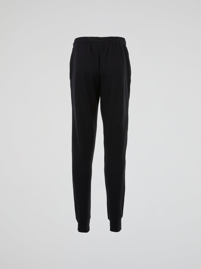 Black Multi-Logo Elastic Waist Track Pants