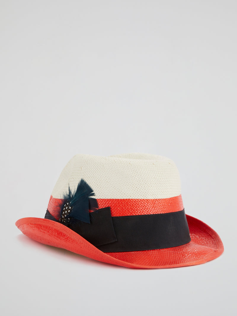 Colour Block Woven Hat