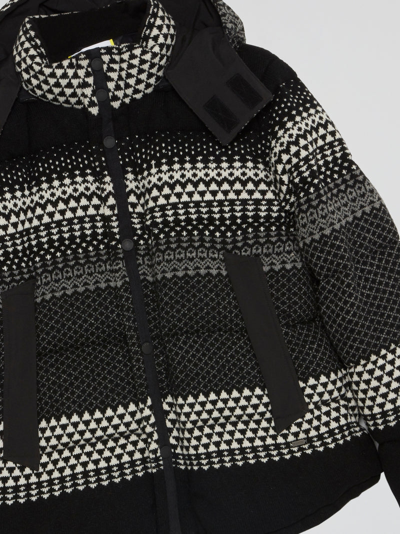 Black Pattern Print Jacket