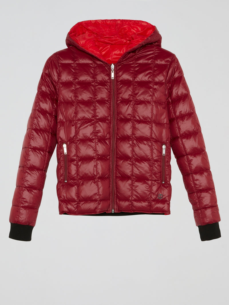 Red Reversible Quilted Jacket