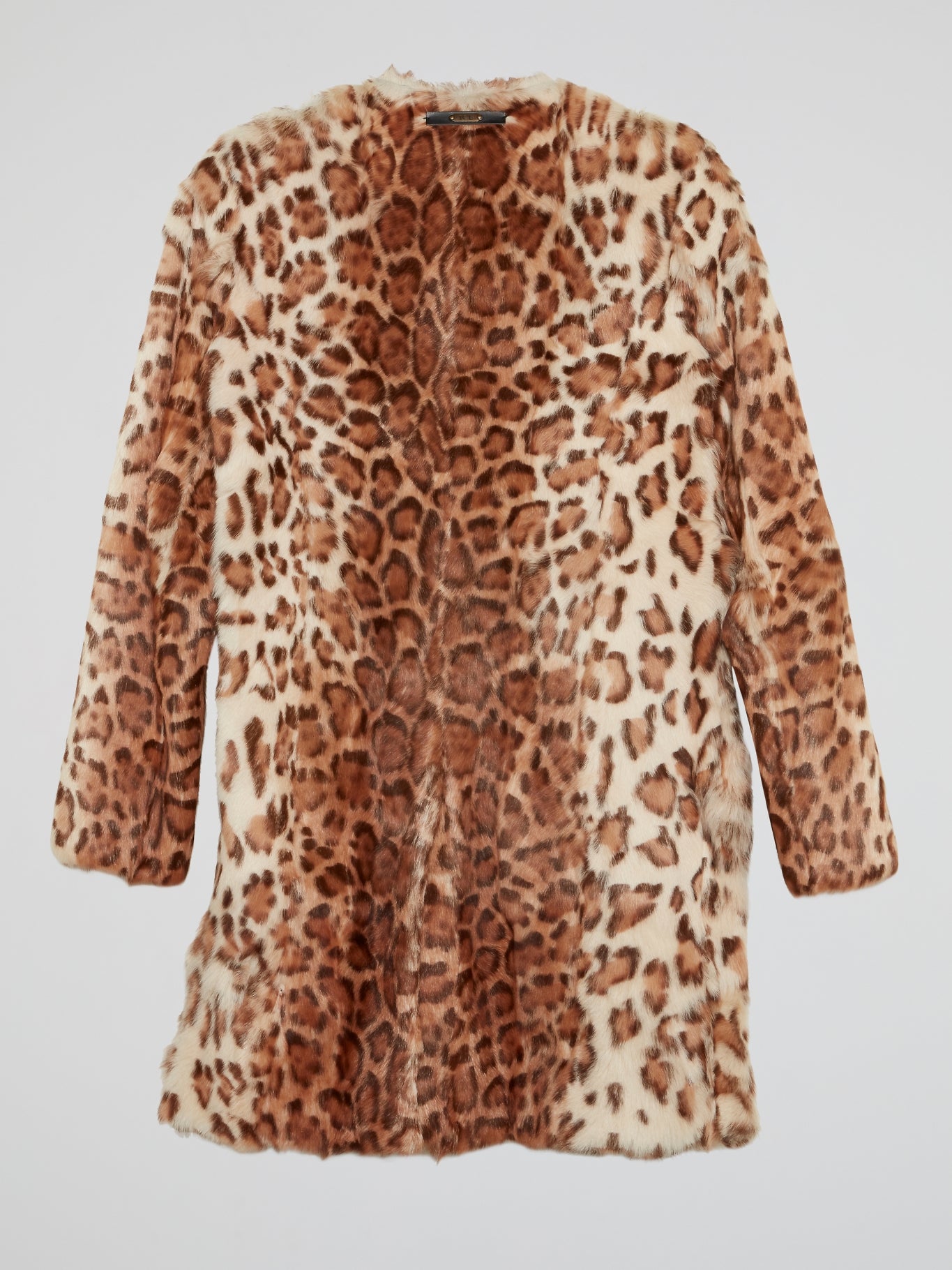 Leopard Print Fur Trench Coat