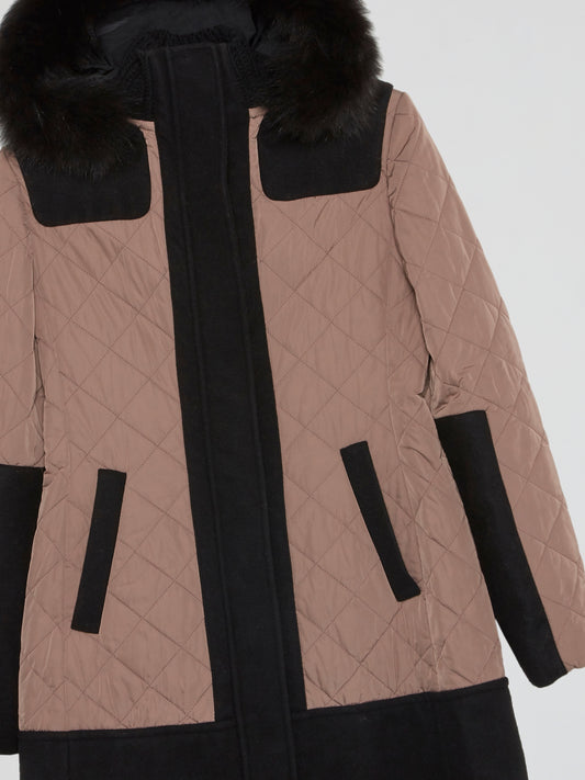 Pink Quilted Trench Coat