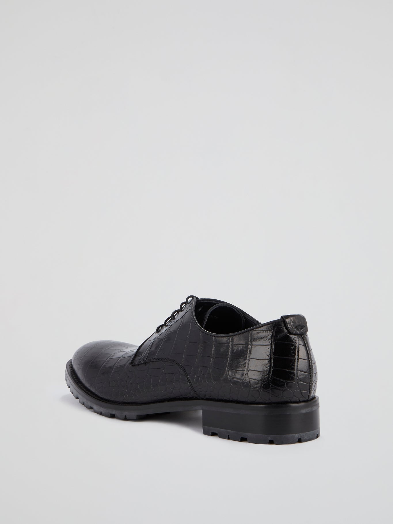 Black Reptilian Leather Shoes