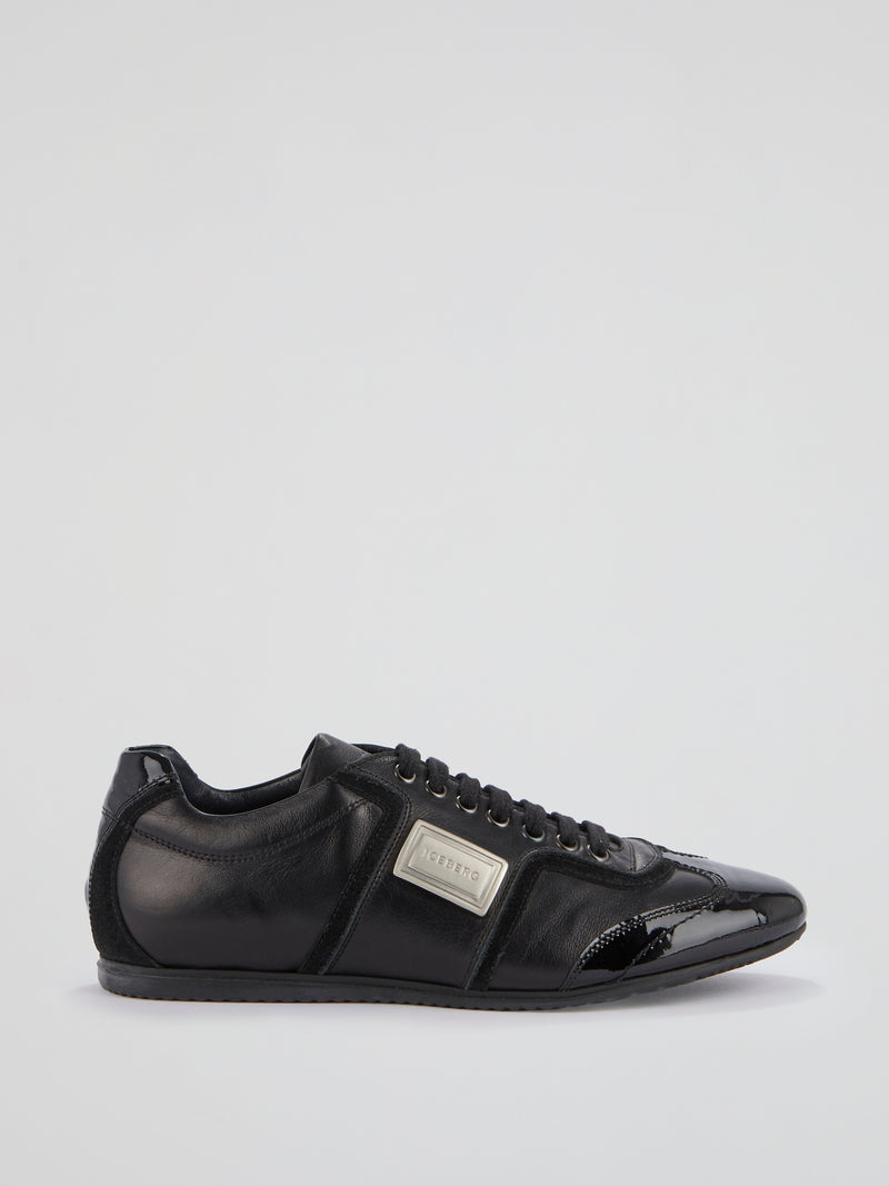 Black Lace-Up Leather Shoes