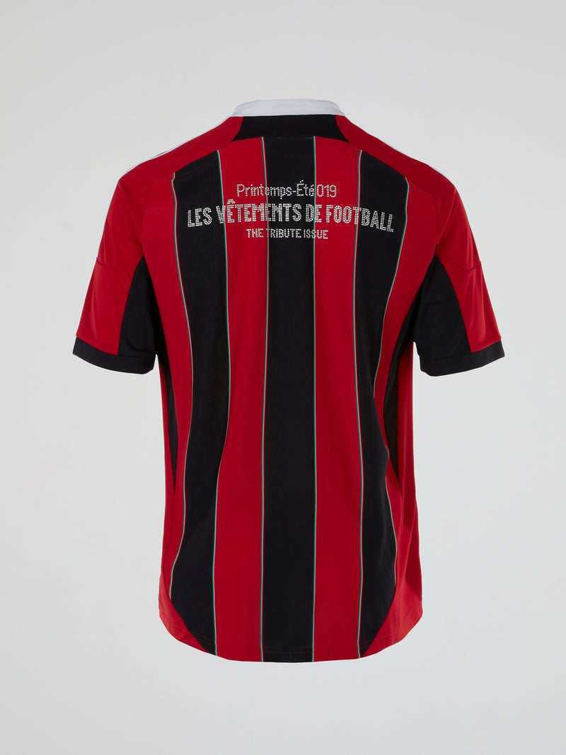 Red Striped Balenciagoal Vintage Football Jersey