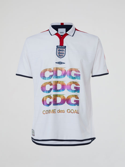 White Collared CDG Vintage Football Jersey