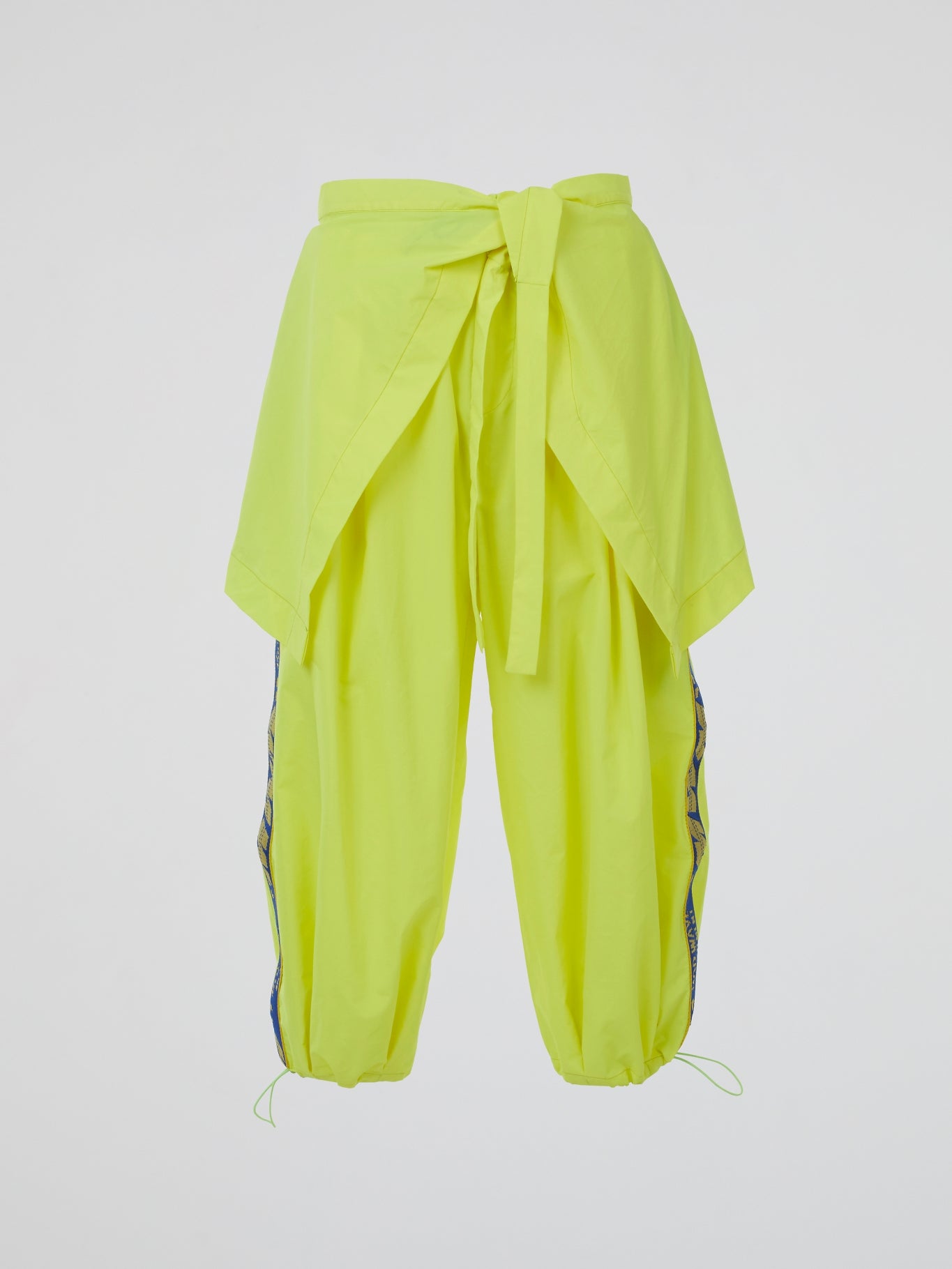Yellow Overlay Drawstring Pants