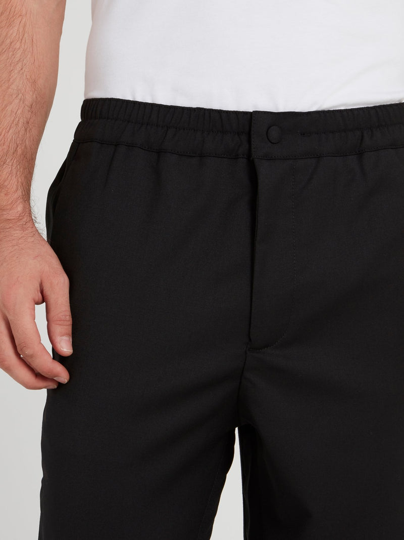 Черные прямые брюки с эластичным поясом