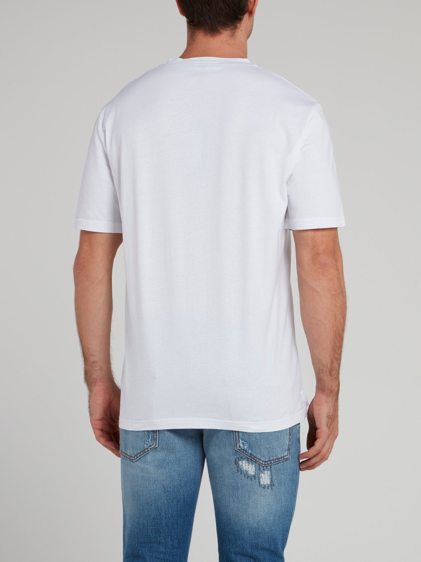 White Spray Print Logo T-Shirt
